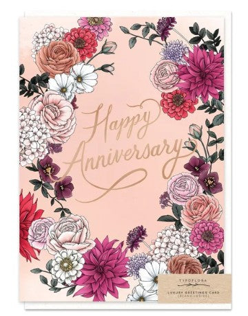 Happy Anniversary Greeting Card (Blank Inside)