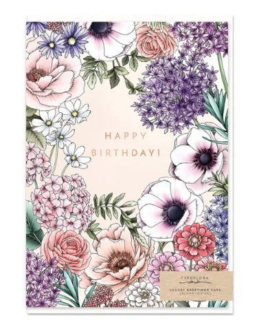 Happy Birthday Floral Greeting Card