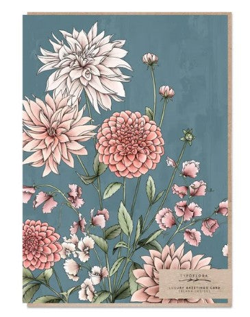 Dahlia Portrait Greeting Card (Blank Inside)
