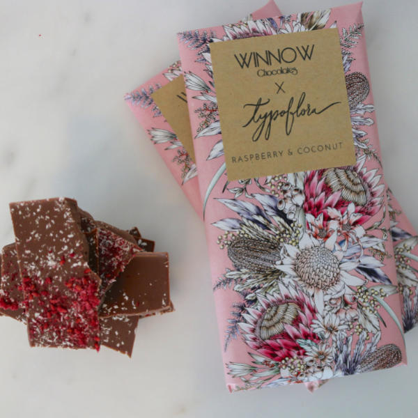 Raspberry & coconut organic milk chocolate